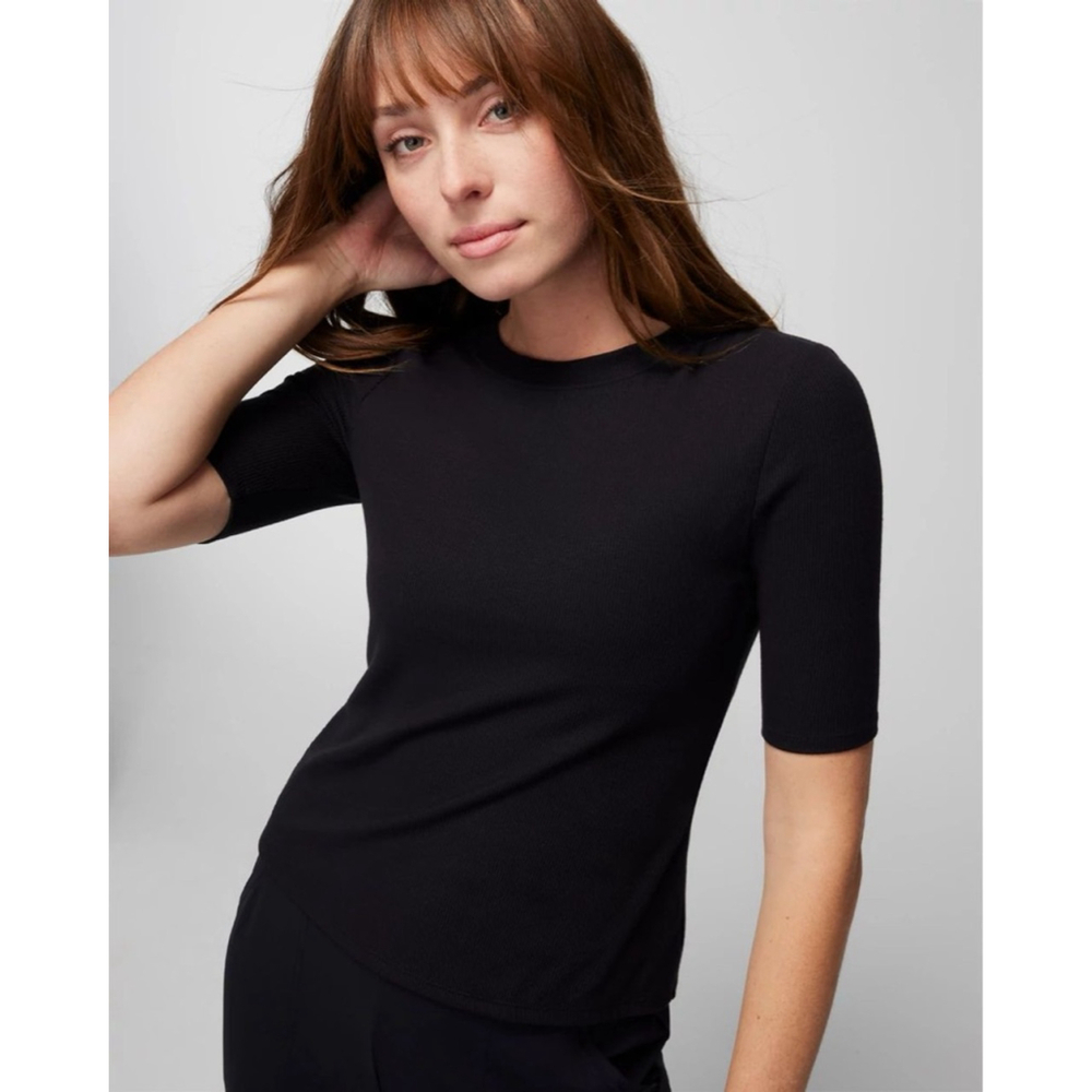 Soma Ribbed Crew Neck Tee Size M Black Brand New With Tags